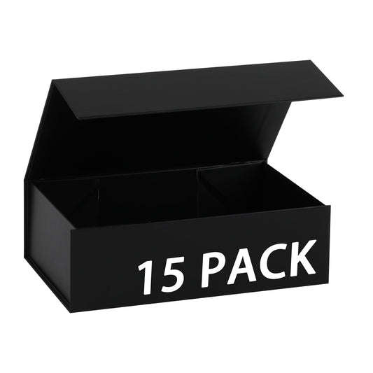 MUMUPACK 15 Pack Magnetic Gift Box With Lid 9.5x6x3,Black Gift Boxes Bulk,Luxury Bridesmaid Proposal Box,Small Magnetic Closure Box Boxes For Presents,Wedding,Business