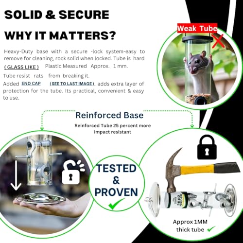 HEAVY DUTY stainless steel metal bird feeder, easy clean garden bird seed feeders hanging, bird feeders for small birds, bird feeders hanging for wild bird, hanging bird feeder for backyard BY PROVIDE