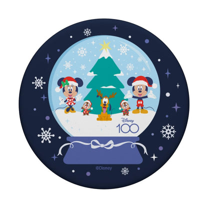 Disney 100 Mickey Minnie Chip Dale Pluto Christmas Snowglobe PopSockets Standard PopGrip