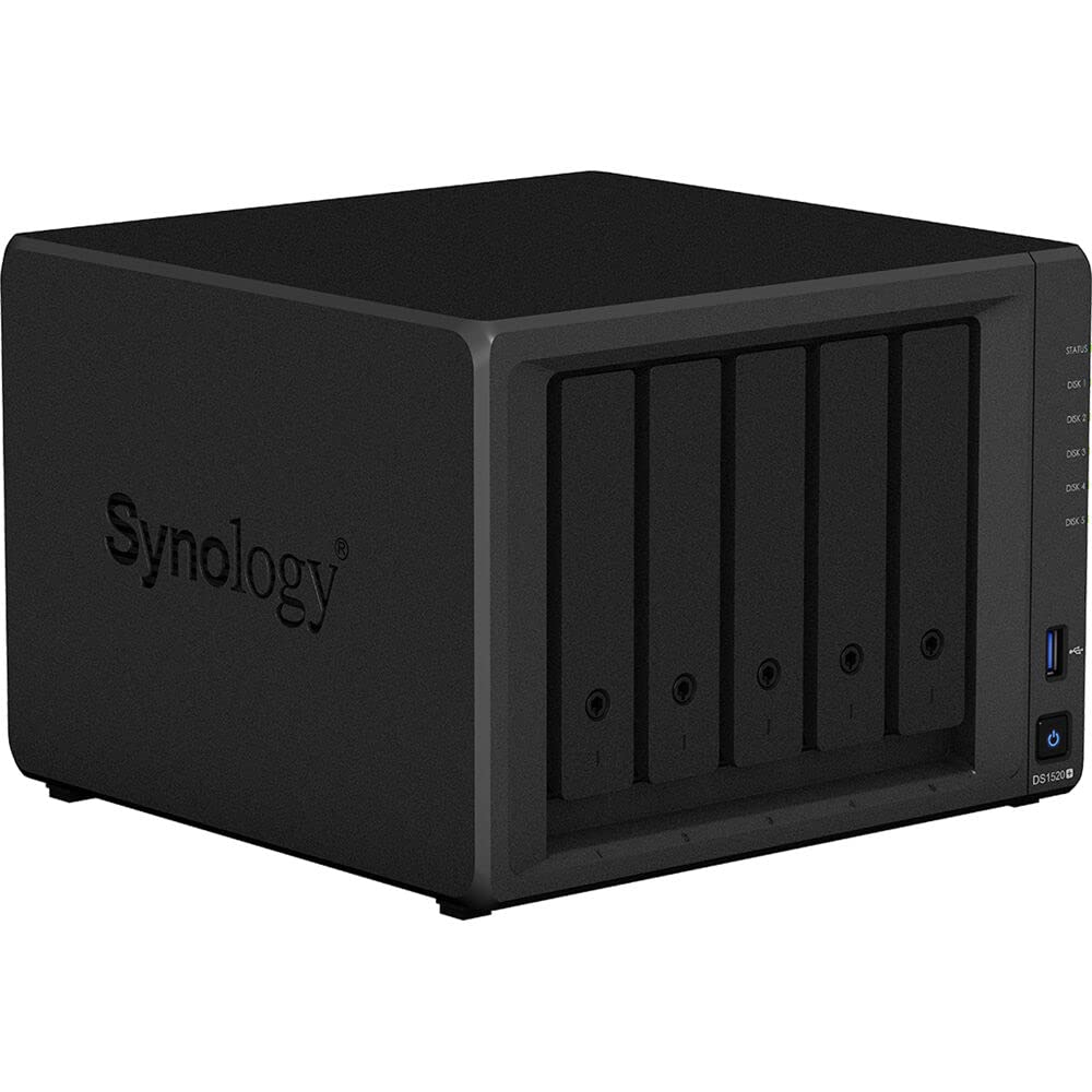 Synology DiskStation DS1520+ NAS Server for Business with Celeron CPU, 8GB DDR4 Memory, 5TB SSD Storage, DSM Operating System