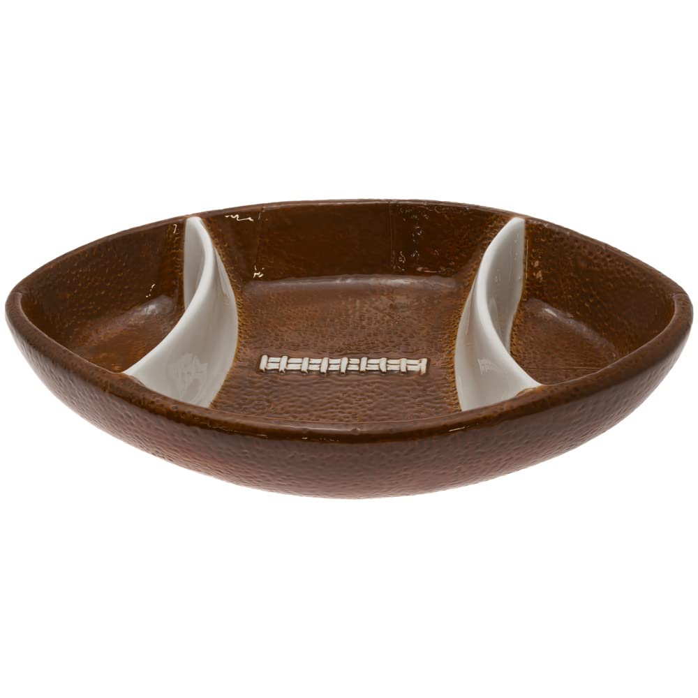 Boston International Chip and Dip Set, Super Bowl Football Party Ceramic Serving Bowls, 12 x 8-inches, Football Fever