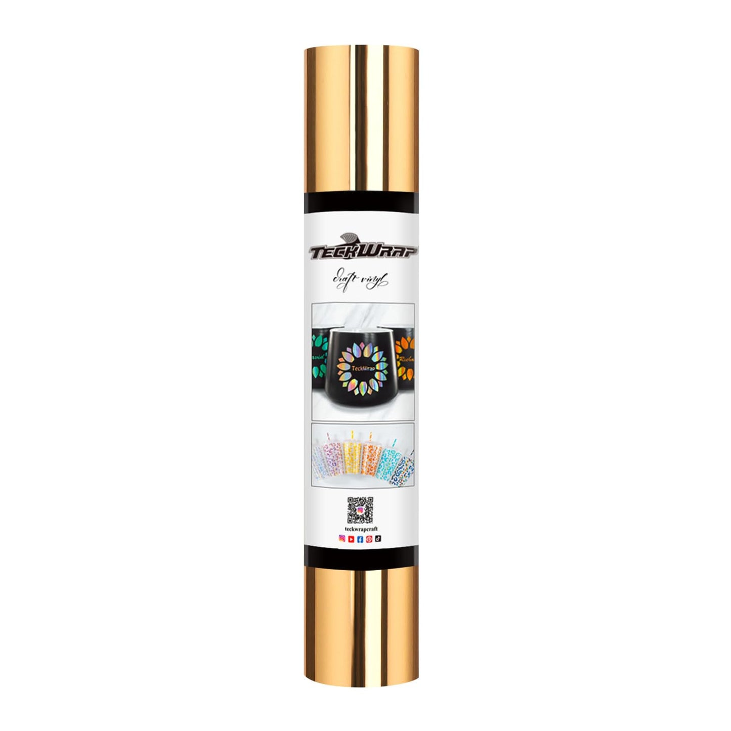 TECKWRAP Chrome Light Gold Adhesive Craft Vinyl Roll 1ftx5ft