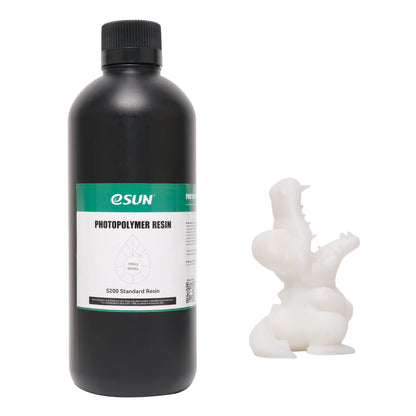 eSUN 3D Printer Rapid Resin, 405nm LCD UV-Curing S200 Standard Photopolymer Resin with High Precision and Macaron Color 3D Printing Liquid for Photon LCD 3D Printer, 1000g White