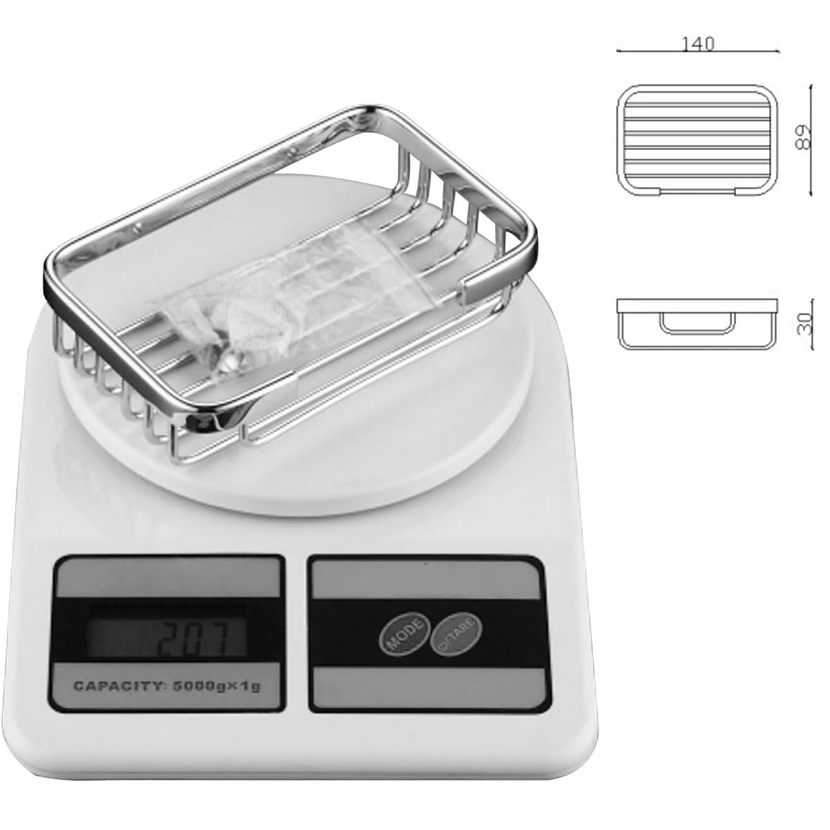 ThinkTop Wall Mounted Soap Dish for Shower Solid Brass Chrome Finished Soap Basket Bathroom & Kitchen, Self Draining Bar Soap Holder, Silver