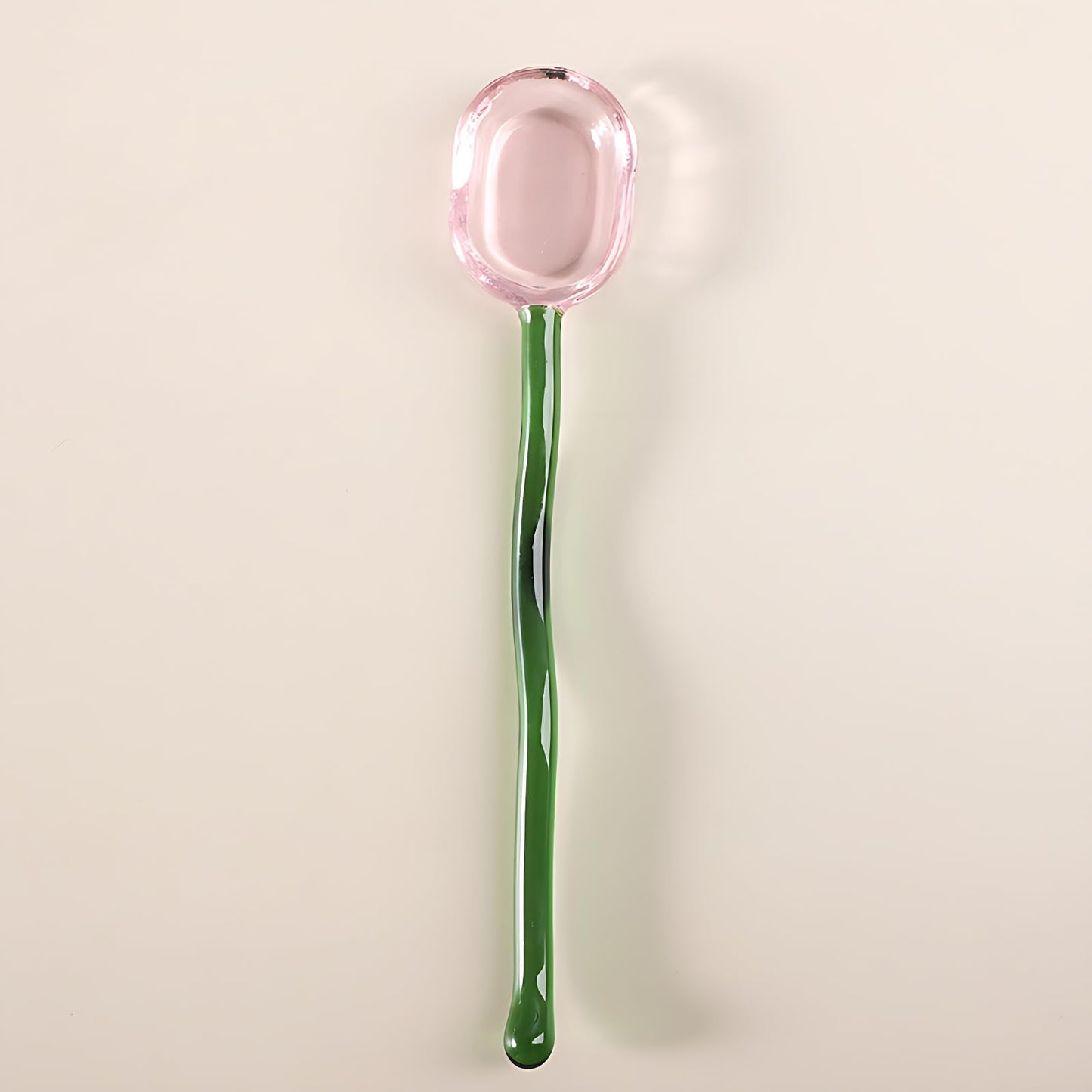 Turbokey 5 Pieces Glass Spoons - 6.1 inch Coffee Teaspoons, Heat Resistant Stirrers for Tea, Sugar, Home Bar Party (5 Color)