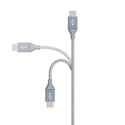 Amazon Basics USB-C to USB-C 2.0 Fast Charger Cable, Nylon Braided Cord, 480Mbps Speed, USB-IF Certified, for Apple iPhone 16/15, iPad, Samsung Galaxy, Tablets, Laptops, 10 Foot, Silver