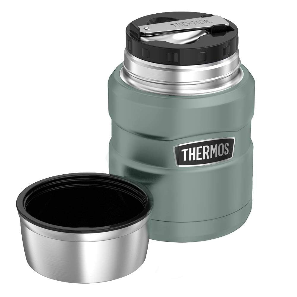 Thermos Stainless King Food Flask, 470ml Capacity - Sleek Multi- Purpose Flask for Daily Food Prep - Durable Stainless Steel with Classic Duck Egg Finish - Ideal for On-the-Go Meals & Drinks