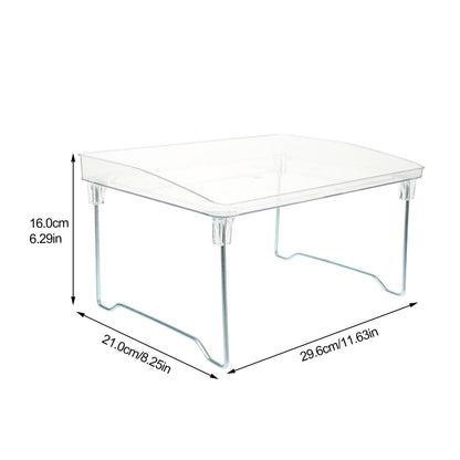 UPKOCH Folding Desktop Storage Rack 11.65X8.26X6.29In Clear Acrylic Countertop Organizer for Kitchen Bathroom Office Multi-Purpose Storage Stand with Raised Edges