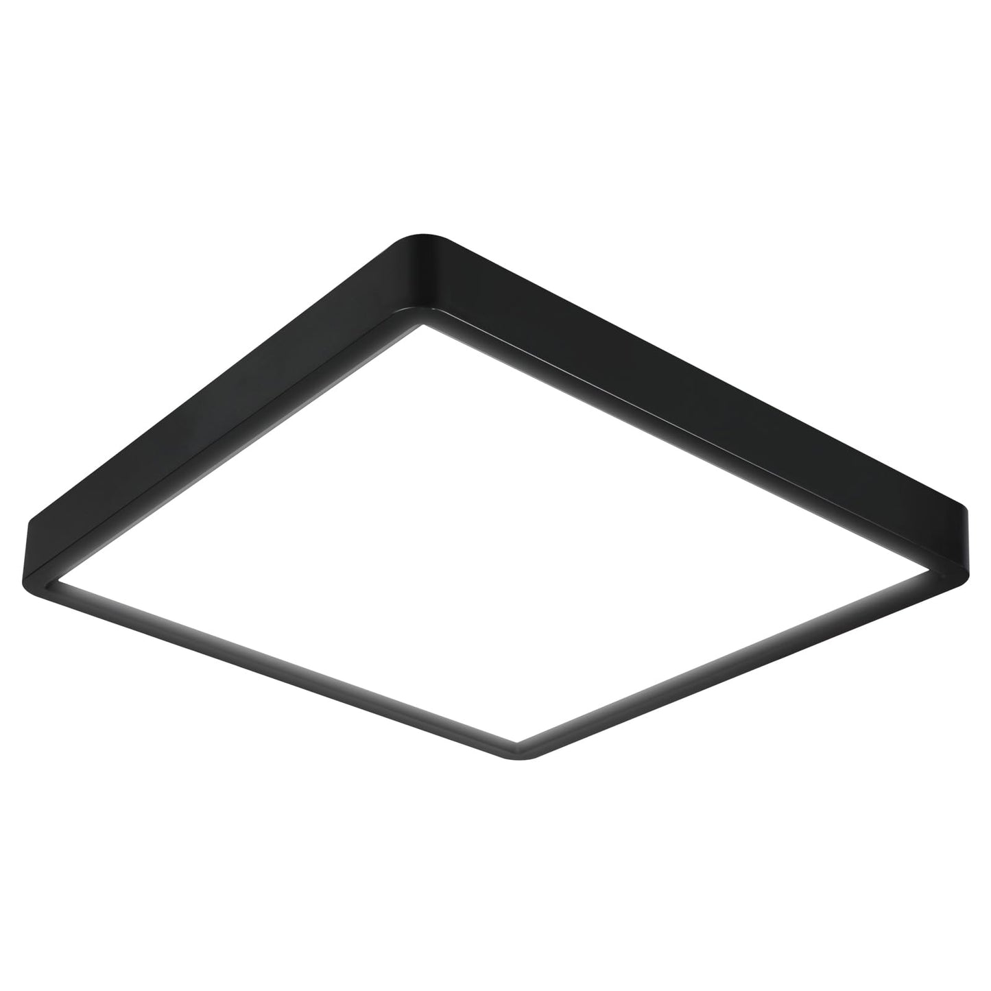 Defurhome LED Ceiling Light,24W 2200LM,150W Equivalent,5000K Daylight White,Waterproof IP54,Flush Square Modern Ceiling Light for Bathroom,Bedroom,Kitchen,Porch,Living Room,30cm(Black)