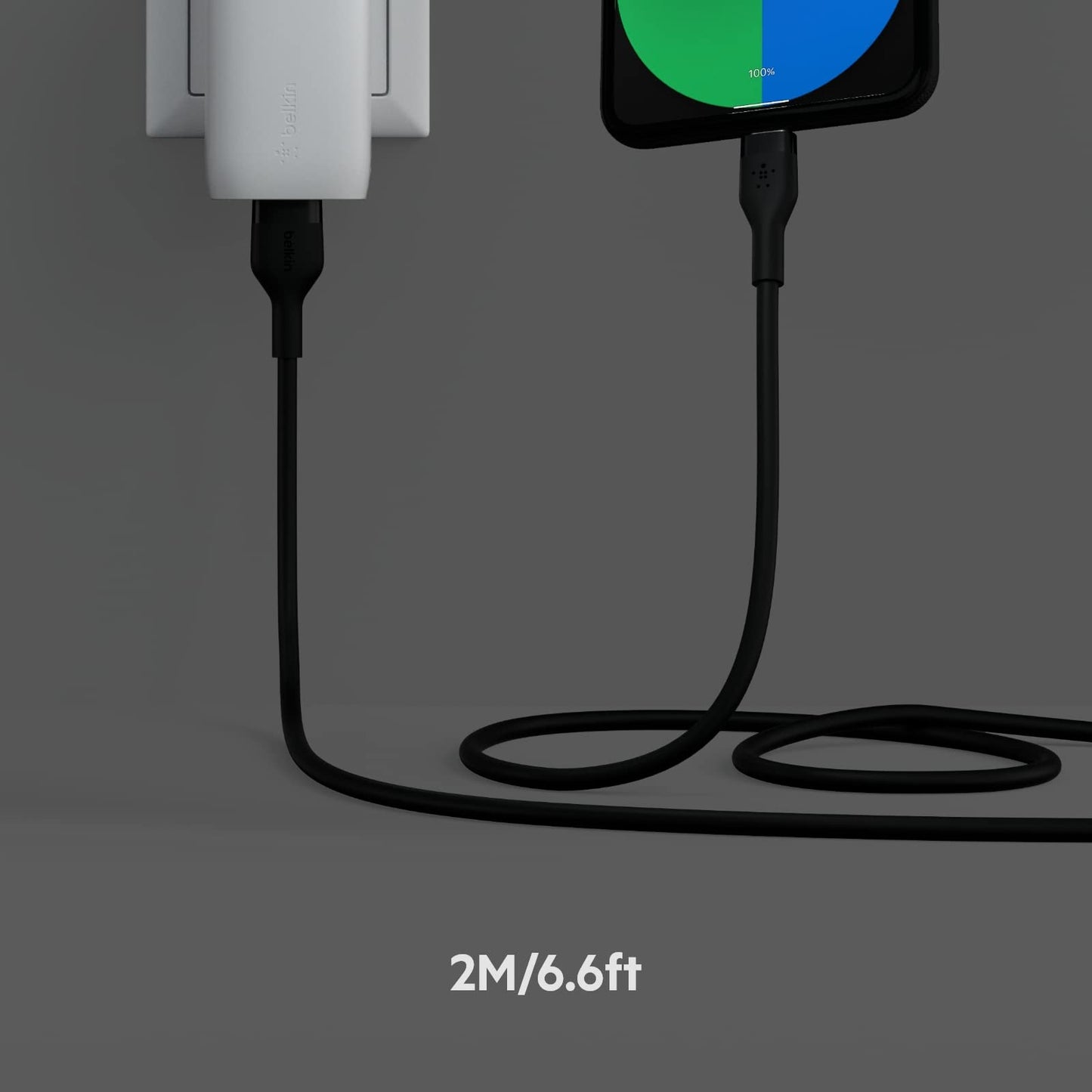 Belkin BoostCharge Pro Flex Braided USB-C to USB-A Cable (1M/3.3FT) USB-IF Certified Fast Charging Cable for iPhone 17, iPhone 17 Pro, iPad, Galaxy S25, Note, Pixel, Nintendo Switch 2 & More - Black