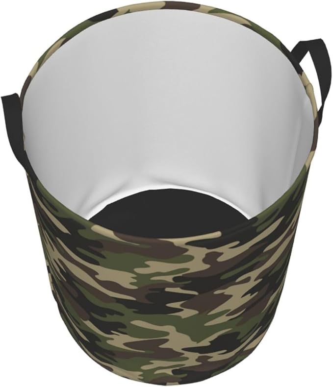 Green Camouflage Laundry Hamper Bag