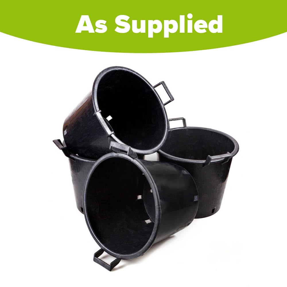 YouGarden 4 x Heavy Duty 30L Plant Pots (Pack of 4) 40cm Diameter - Plastic Planters for Outdoor Plants - Large 15.7' Flower Pots for Gardens - Perfect for Flowers, Vegetables & General Use