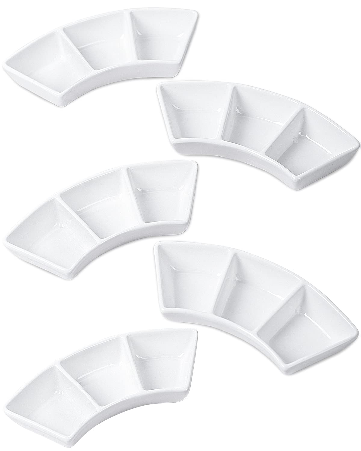 DELLING Ceramic Dipping Sauce Bowls Set - 3 Oz Dipping Dishes- Small Bowls for Sushi, BBQ or Fondue - Great for Different Sauce and Dip, Set of 5