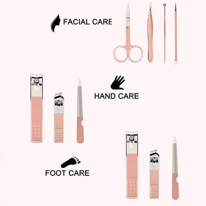 Manicure Set Nail Clipper Set Men Women Nail Clippers Toenail Fingernail Cutters Personal Care Tools Manicure Pedicure Tools with Travel Case Grooming Kit Present for Men Women Family Friends