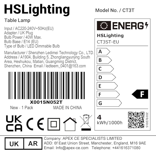 HSLighting Bedside Lamps, Touch Control Glass Table Lamp 3-Way Dimmable Wooden Grained Base Small Touch Lamps Bedside Minimalist Nightstand for Living Room Bedroom Children Room Decor with LED Bulb