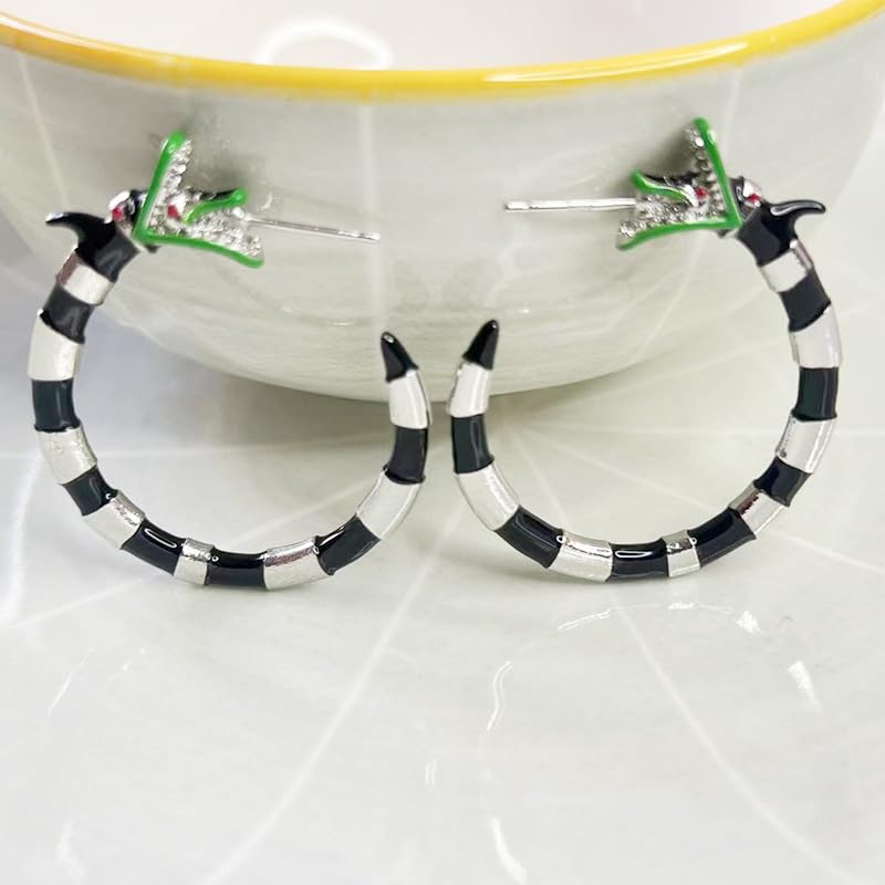 Beetle Sandworm Juice Hoop Earring - Coral Snake Earrings - Costume Jewelry for Womenand Fans(Sandworm Earring)