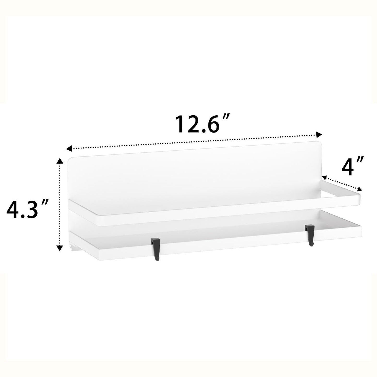 Magnetic Spice Rack Moveable Magnetic Shelf Organizer for Kitchen Refrigerator Microwave Oven Storage Rack Fridge Magnet Organizer,White,4 Packs