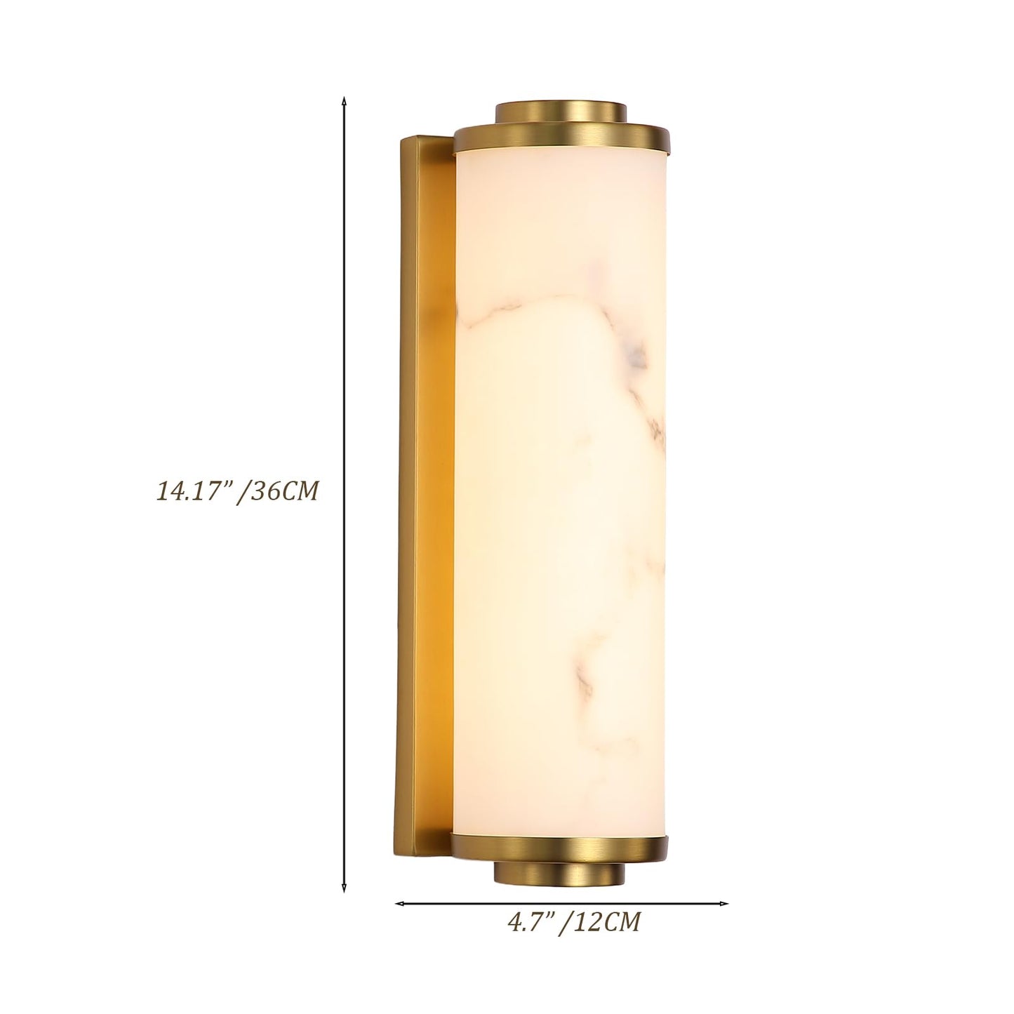 14" Gold Alabaster Wall Sconce, 3000k Warm Indoor/Outdoor Light Led wall Light, Art Deco Wall Lamp for Living Room, Bedroom, Bathroom, Hallway, and Stairs