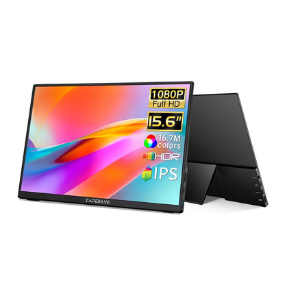 Portable Monitor for Laptop, Ultra Slim 15.6'' 1080P FHD Travel Monitor with Kickstand & Speaker, USB C HDMI, Gaming External Screen for Computer Laptop PC Mac Phone Xbox Switch PS5/4
