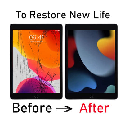 JPUNG A1893 A1954 Screen Replacement Kit for iPad 6 (6th Gen) Digitizer Touch Glass 6th Generation 9.7 inch 2018 with Home Button Full Repair Tools Video Guide