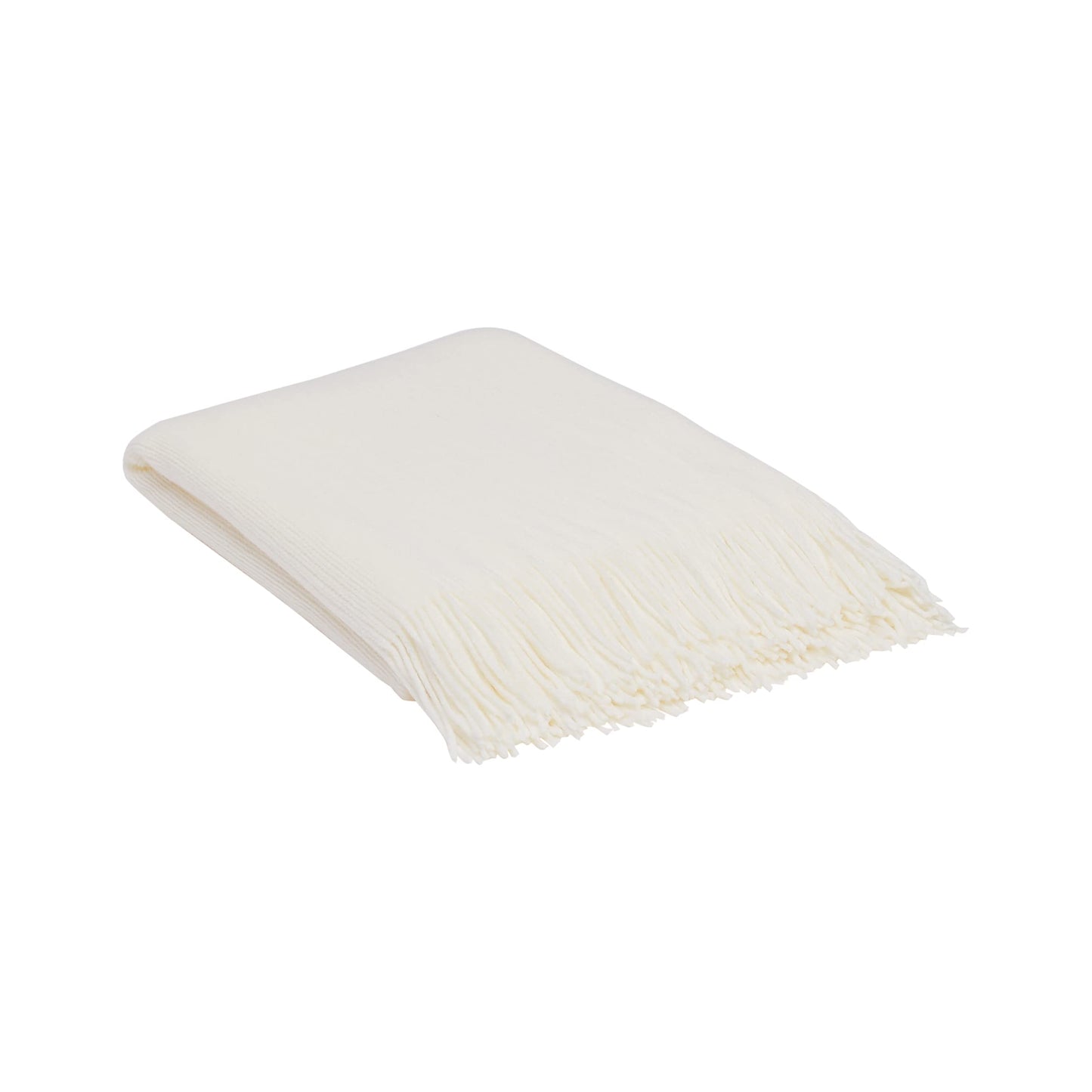 Spotgrowth Twin Throw Blankets for Sofa Warm Acrylic Knit Blanket Durable Lightweight Decorative Blanket Tassel Bed Blanket for All Season Machine Washable 50 x 60 Inches,White, (SP210714)