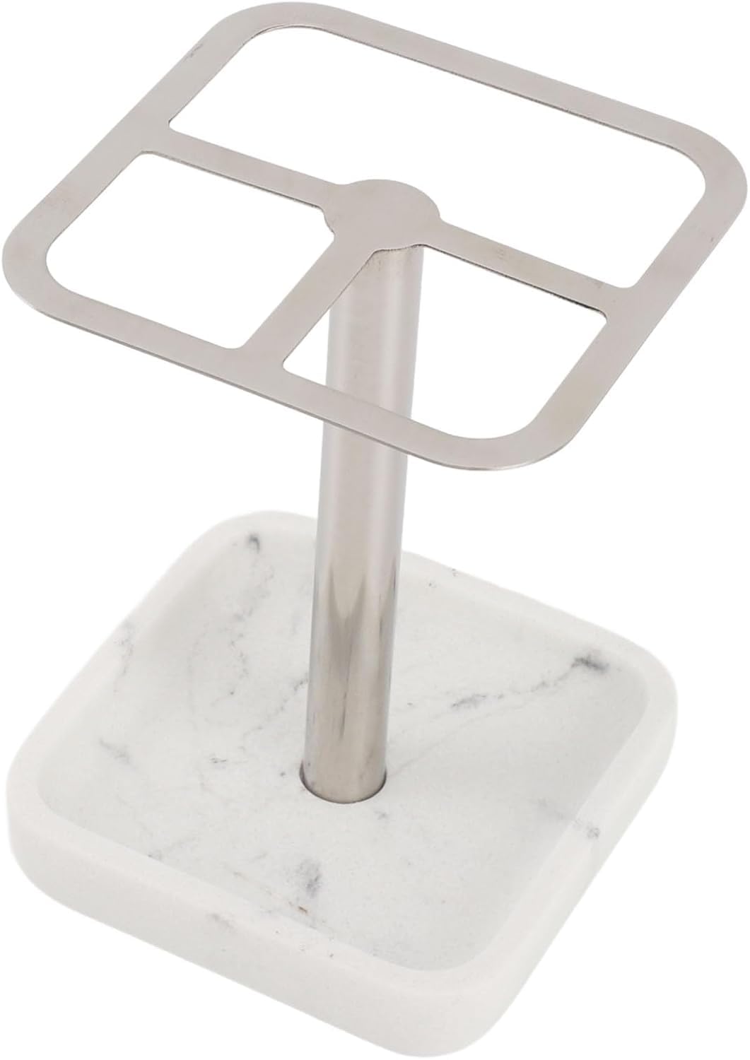 Toothbrush Holder Stainless Steel Bathroom Storage Organizer Toothpaste Stand Rack 304 Holder, Stand, Rustproof Metal 3 Slots Space Saving for Vanity, Countertops (Silver)