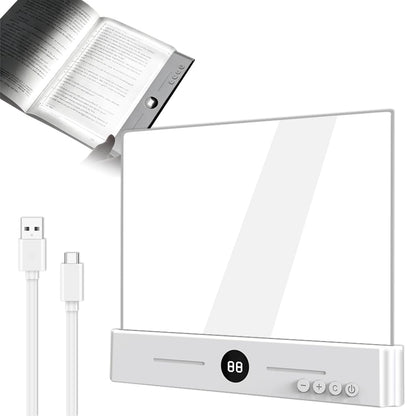 DEYOT Flat Book Light,2026 Upgrade, Book Light Treasure Box, Reading in Bed at Night with 3 Colors & Timer, Dimmable Panel Plate Book Lamp Full Page Light, Bookish Gifts for Book Lovers(White)