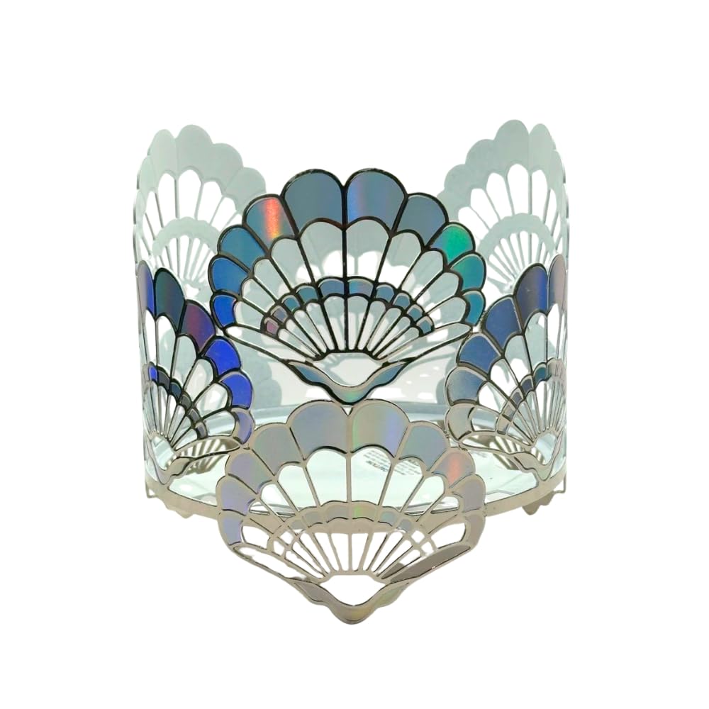 Bath & Body Works OPALESCENT Seashells – Coastal Decorative Metal Sleeve – Fits Standard 3-Wick Candles