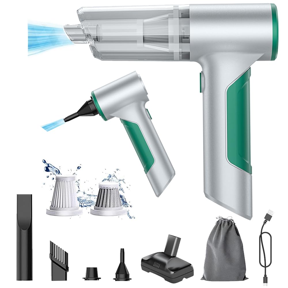 FFFauto Cordless Car Vacuum 14000PA 3 in 1 Brushless Motor Handheld Vacuum Strong Suction Portable Vortex Vacuum Cleaner Mini Small Wireless Vacuum