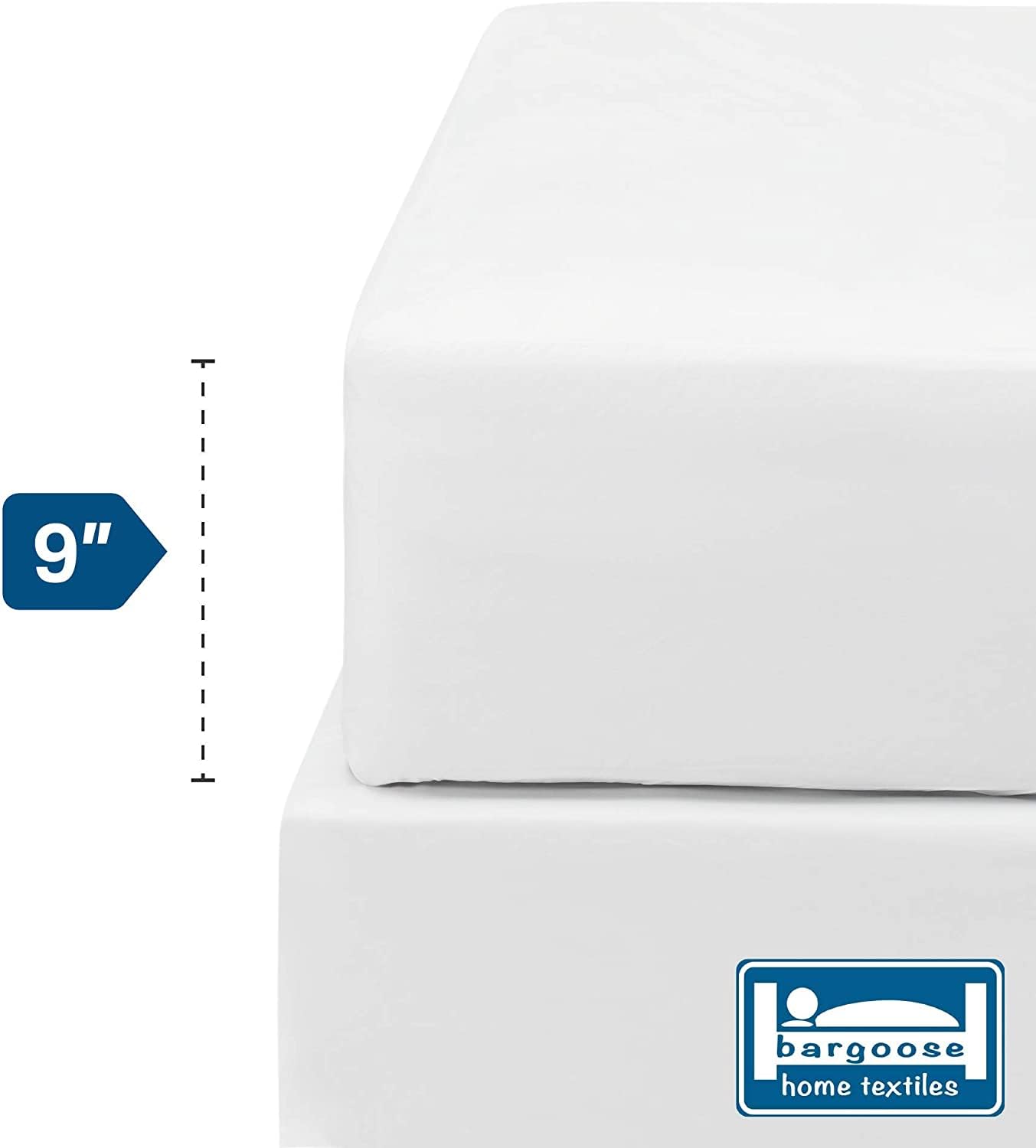 Bargoose Home Textiles, Inc. | Fitted Waterproof Twin XL Mattress Cover | Vinyl Bed Protector | Guards Against Liquids and More | White (9" Deep)