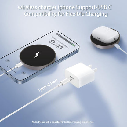 Metal Wireless Phone Charger 2 Pack, 15W Panda Magnetic Wireless Charger Pad for iPhone 17/16/15/14/13/12 Pro Max Plus and Airpods 4/3/2 Pro&Wireless Charger for Office for Nightstand for Travel