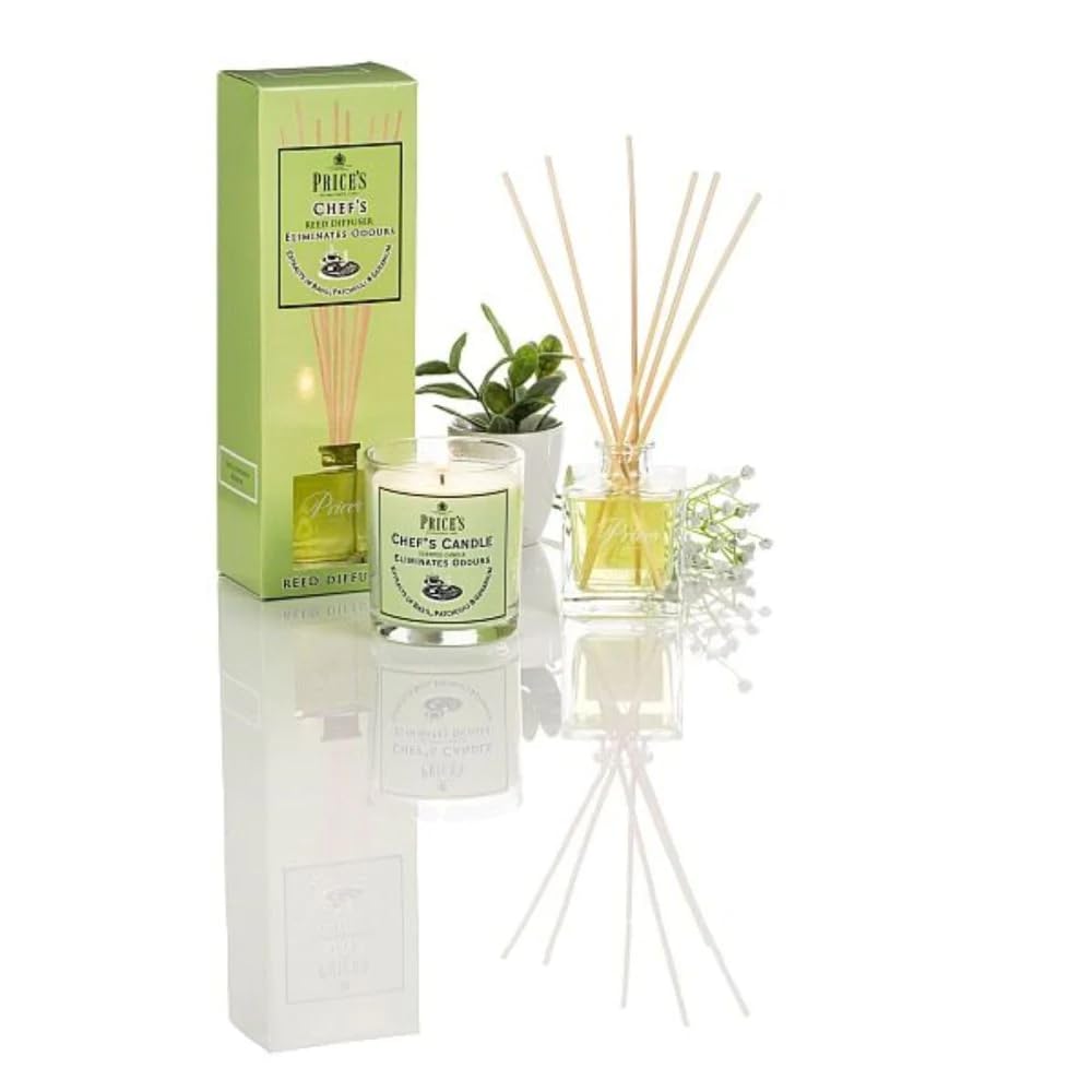 Price's Candles Chef's Reed Diffuser Refill For Home Fragrance | Long-Lasting Reed Diffusers For Décor | Elegant Air Freshener For Stress Relief | Aromatherapy Diffuser Gifts For Women & Men