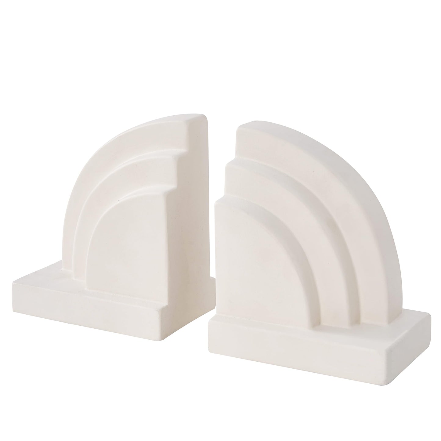 Concrete Bookends for Heavy Books - Heavy Duty 2-Piece Set for Shelves, Decorative Book Ends for Home Office Library, Non-Slip Base