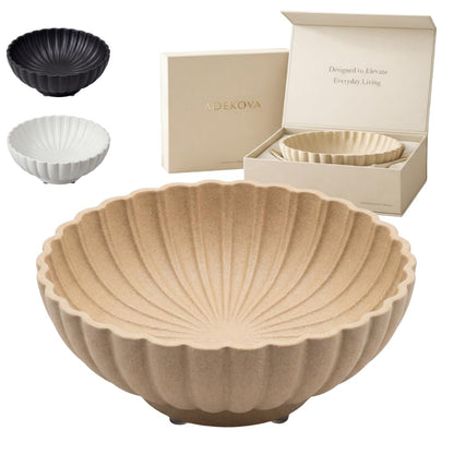Sand Beige | Fruit Bowl | Large Decorative Concrete Bowl Design for Modern Home Decor | 12 Inch Key Bowl and Entryway Organizer | Fruit Basket for Kitchen Counter | Frutero Moderno para Cocina