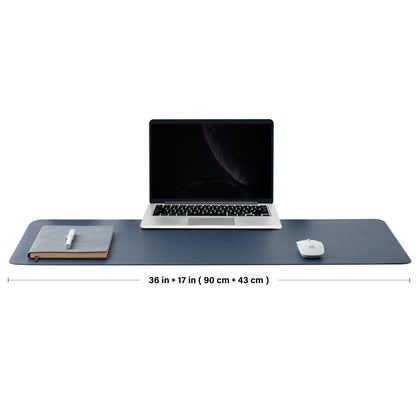 Cork Desk Mat - Dual-Sided Desk Pad for Office and Home - Desk Organization and Accessories - Ideal for Large Mouse Pad and Desk Mats on Top of Desks(Dark Blue,90cmx 43cm)