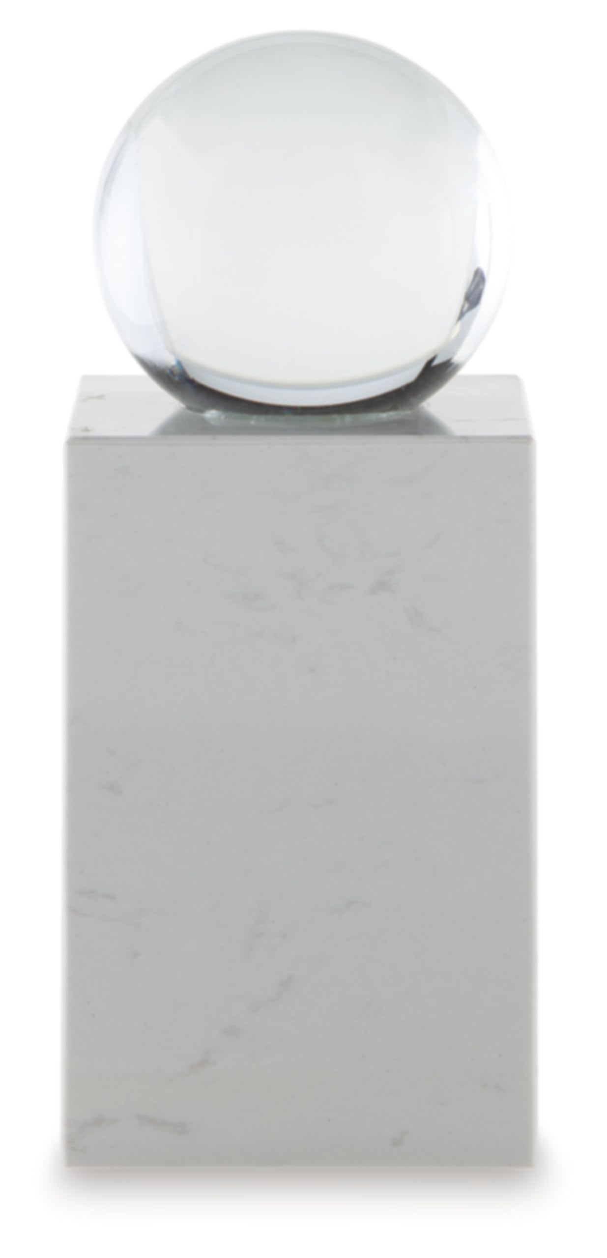 Signature Design by Ashley Sellner Contemporary Marble and Crystal Sculpture, White