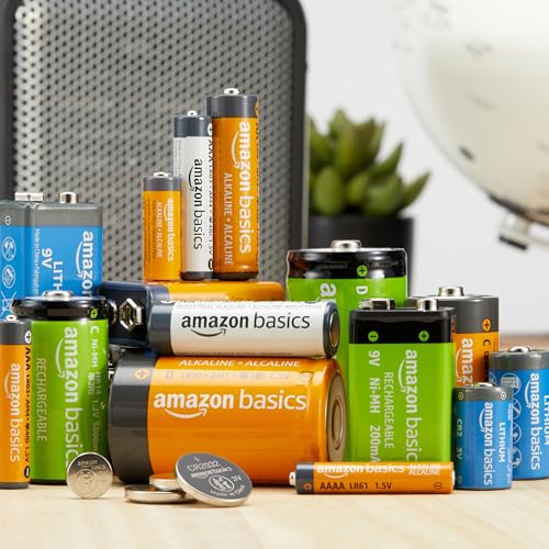 Amazon Basics Non-Rechargeable CR2 Lithium Batteries, 3 Volt, Long Lasting Power, Low Self-Discharge Rate, 12 Count