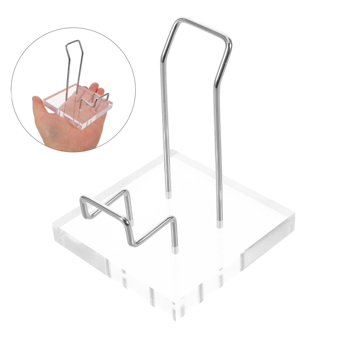 Sosoport Acrylic Crystal Mineral Display Shelf Large Acrylic Display Rack with Silver Iron Frame for Retail Store Office Party Decoration