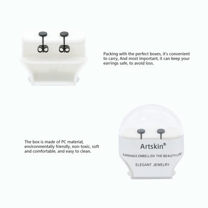 Artskin Titanium Flat Dot Stud Earrings for Women Men Girls Hypoallergenic Nickel Free Earrings 5mm Black Round Disc Earrings for Sensitive Ears (5mm, Black)