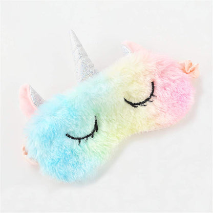 Cute Animal Sleeping Mask Soft Plush Blindfold Cute Rabbit Panda Koala Eye Cover Eyeshade for Kids Teens Girls Women (Flamingo)