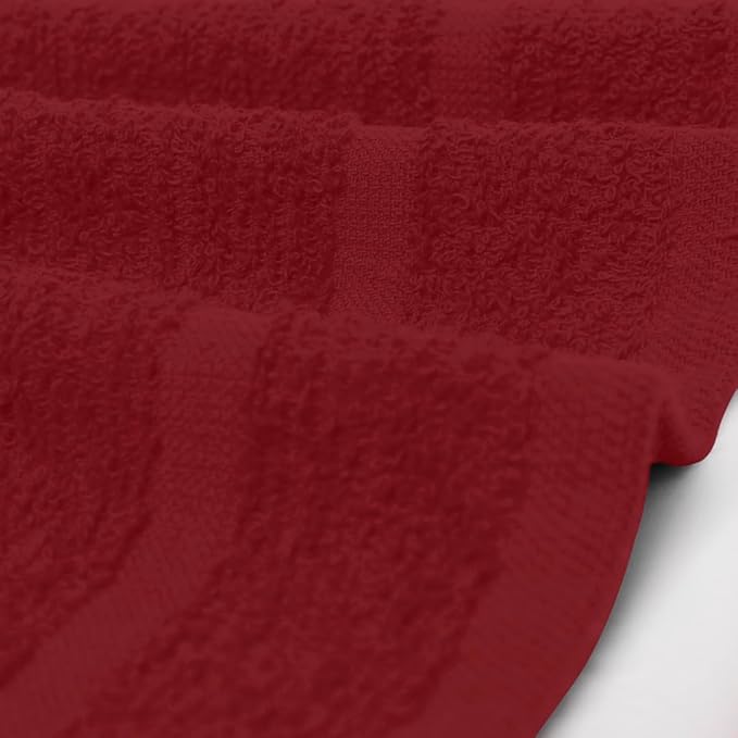 Avalon Towels Cotton Washcloths 24-Pack – 12 x 12 Inch Red Super Soft &