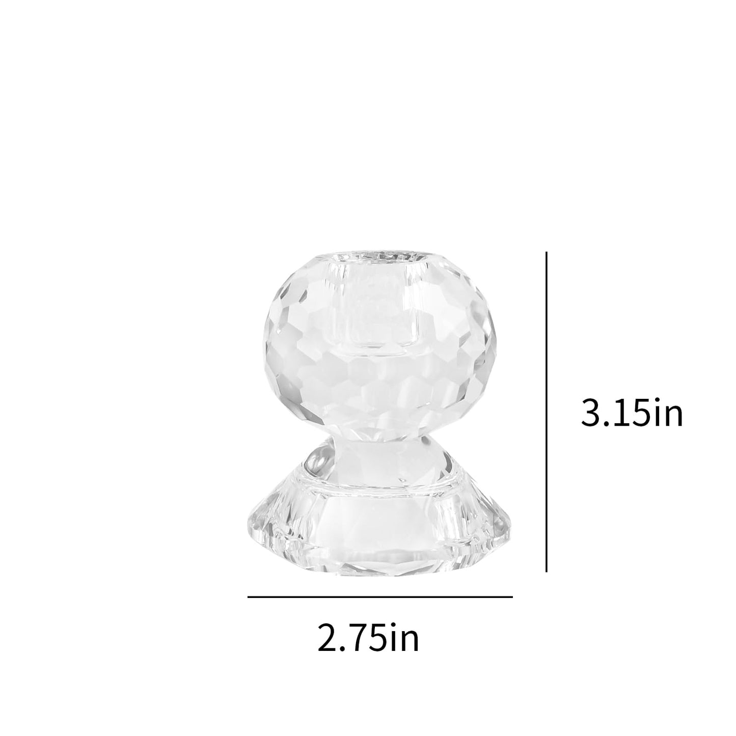 DONOUCLS Reversible Crystal Candle Holders Pack of 2, Clear Tealight or Taper Candlesticks, Table Centerpiece Home Decor for Wedding, Dining, Party(3.1in Tall)