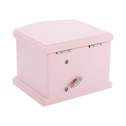 Jozen Gift Pink Small Ballerina Musical Jewelry Box with Mirror and Lock for Girls，Pink Kid's Jewelry Storage Music Chest,Gift for Christmas,New Year,Birthday