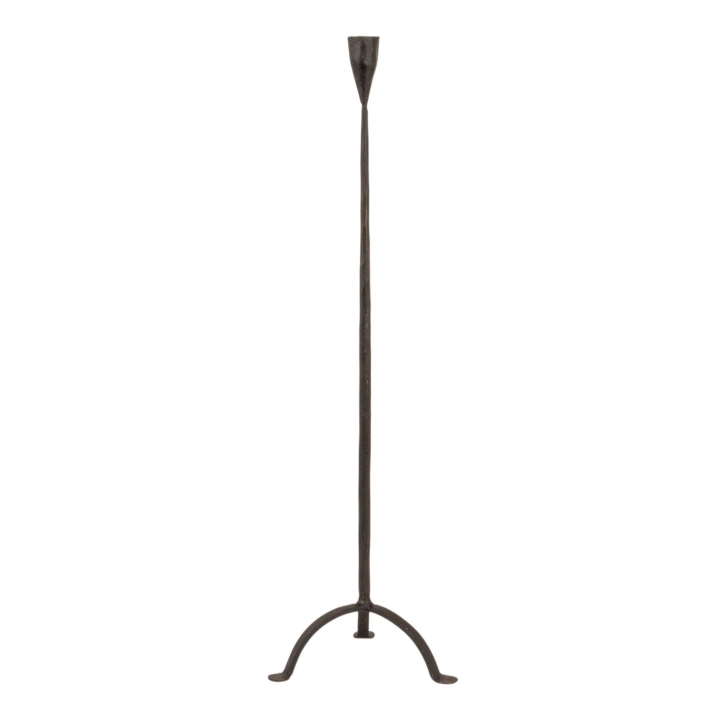 Creative Co-Op 24" H Hand-Forged Cast Metal Footed Taper Holder, Black