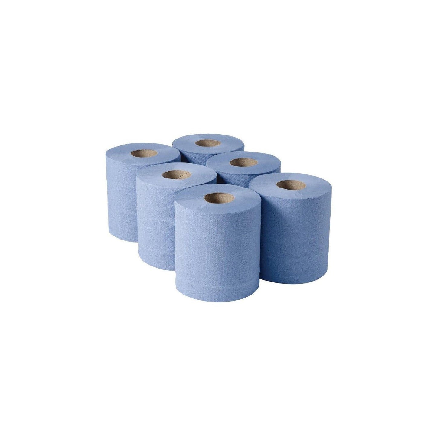 Jantex DL921 Centrefeed Blue Roll Paper Towels - 2 Ply Recycled Wiping Paper, Embossed Pattern -Commercial & Kitchen -120mm Length per Roll, Pack of 6