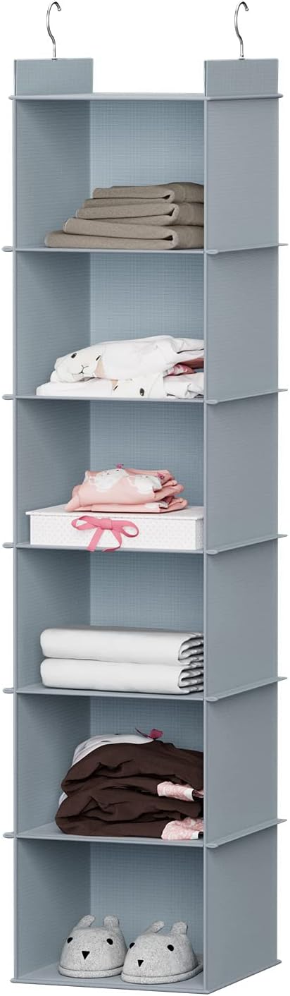 YOUDENOVA Hanging Closet Organizer, 6-Shelf Closet Hanging Shelves