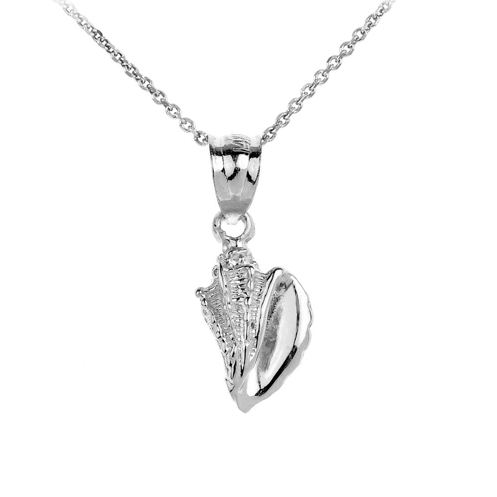 Sea Life Collection Dainty 925 Sterling Silver SeaShell Charm Pendant Necklace, 18"