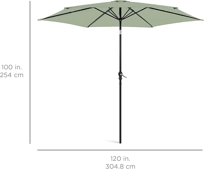Best Choice Products 10ft Outdoor Table Compatible Steel Polyester Market Patio Umbrella w/Crank and Easy Push Button Tilt