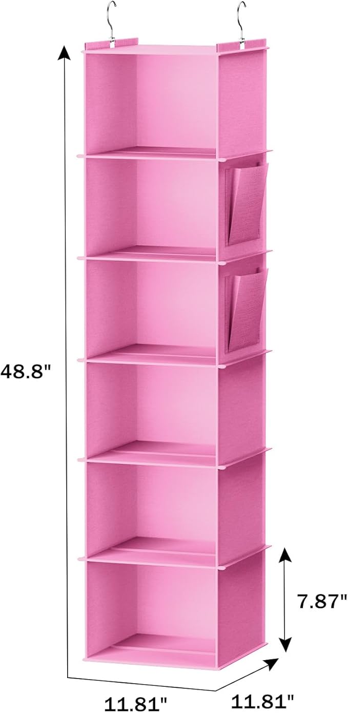 YOUDENOVA Hanging Closet Organizer and Storage, 6-Shelf Closet Hanging Storage