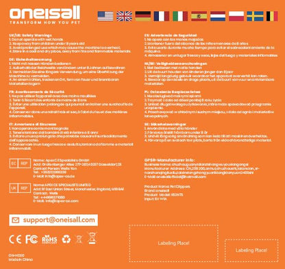 ONEISALL Dog Clippers Professional for Thick Hair,Dog Grooming Clippers, 2 Speed Cordless Pet Clippers for Dogs Cats, Silver